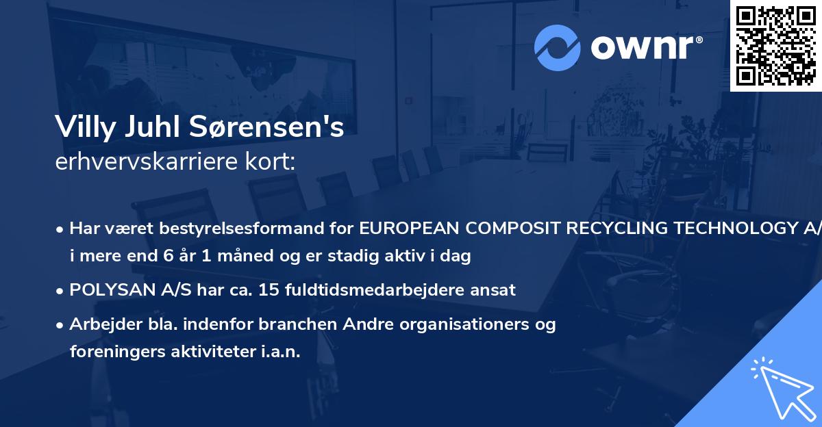 Villy Juhl Sørensen's erhvervskarriere kort