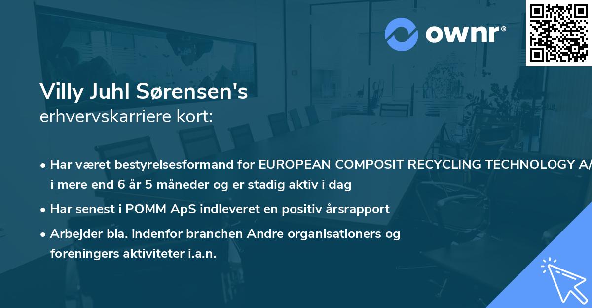 Villy Juhl Sørensen's erhvervskarriere kort