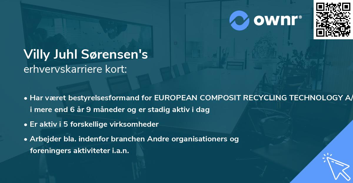 Villy Juhl Sørensen's erhvervskarriere kort