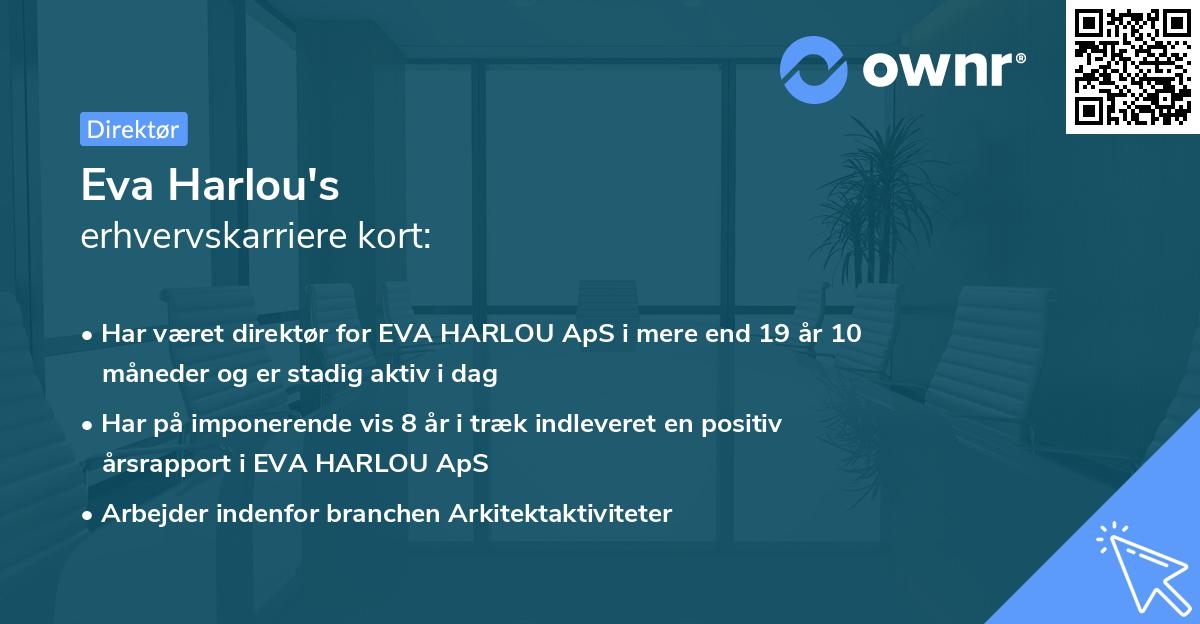 Eva Harlou's erhvervskarriere kort