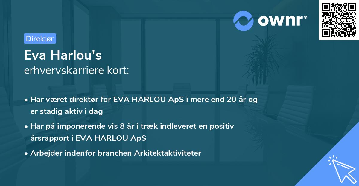 Eva Harlou's erhvervskarriere kort