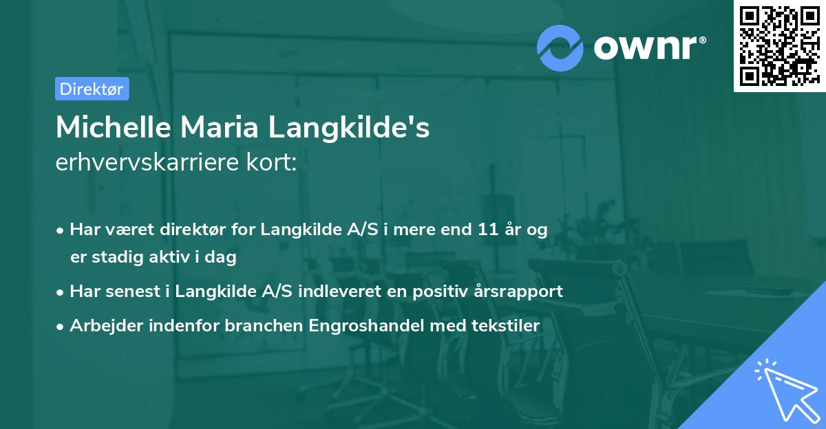 Michelle Maria Langkilde's erhvervskarriere kort
