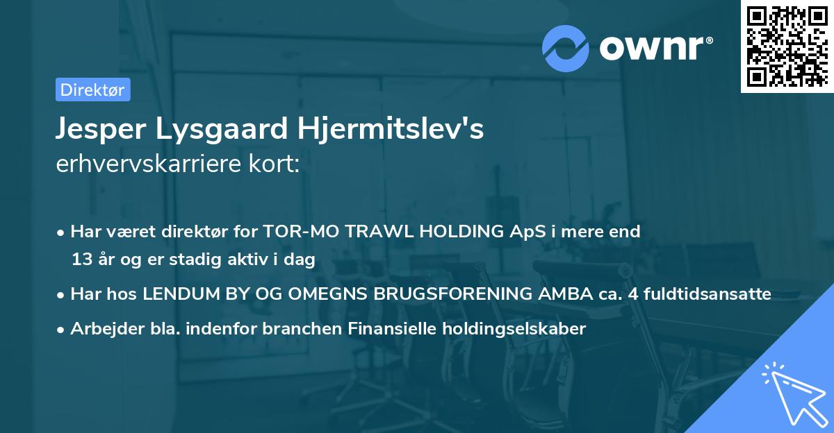 Jesper Lysgaard Hjermitslev's erhvervskarriere kort