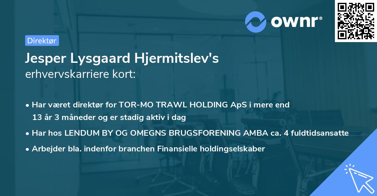 Jesper Lysgaard Hjermitslev's erhvervskarriere kort