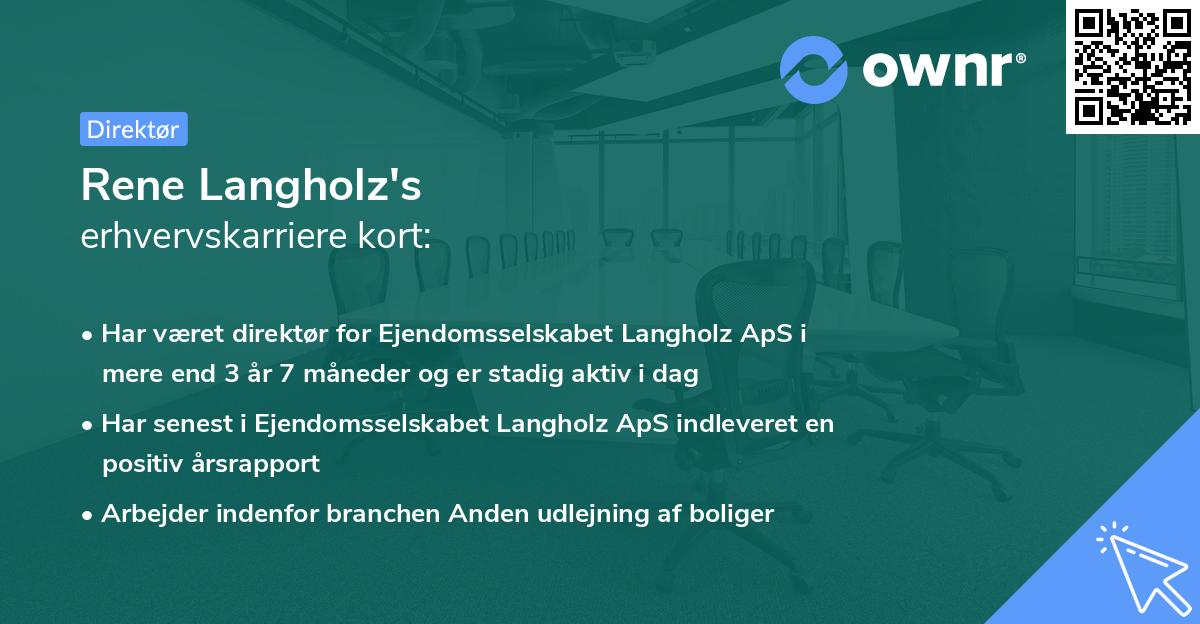 Rene Langholz's erhvervskarriere kort