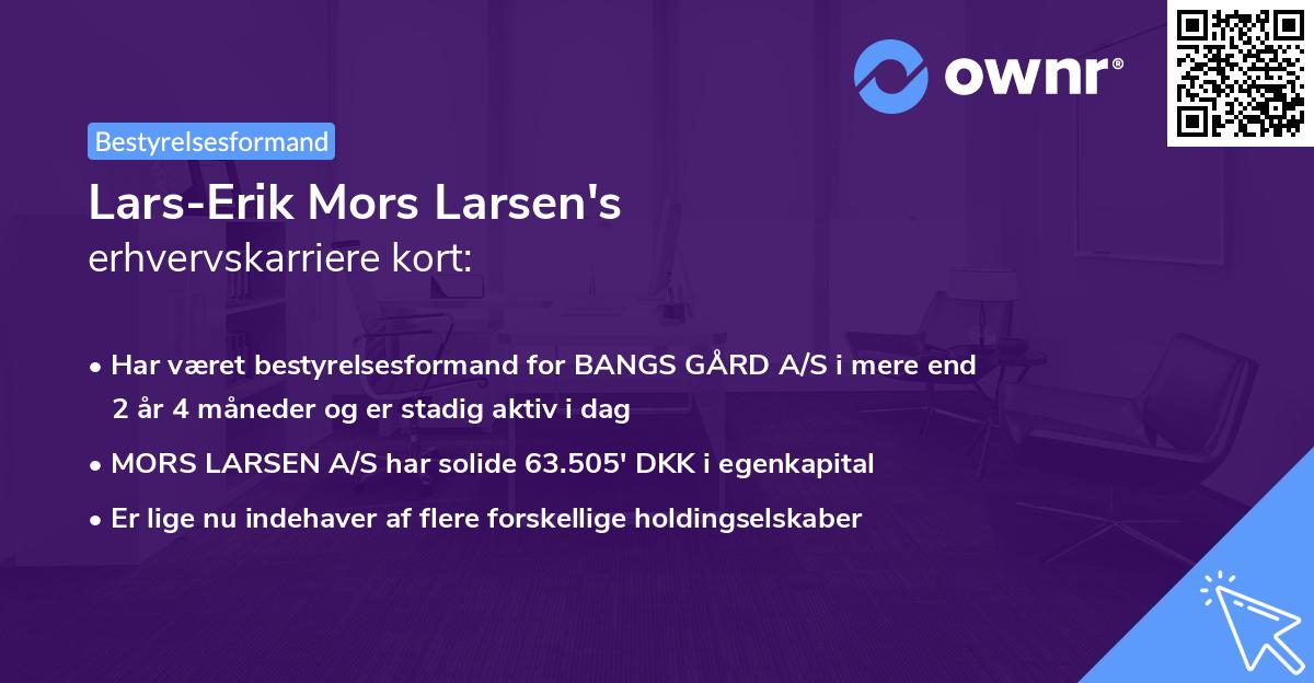 Lars-Erik Mors Larsen's erhvervskarriere kort