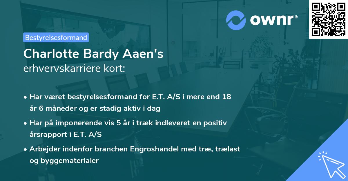 Charlotte Bardy Aaen's erhvervskarriere kort