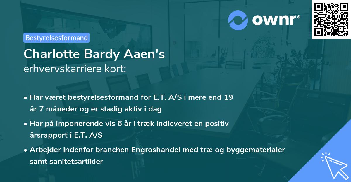 Charlotte Bardy Aaen's erhvervskarriere kort