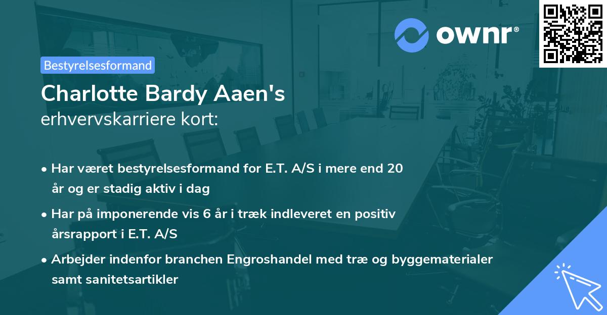 Charlotte Bardy Aaen's erhvervskarriere kort