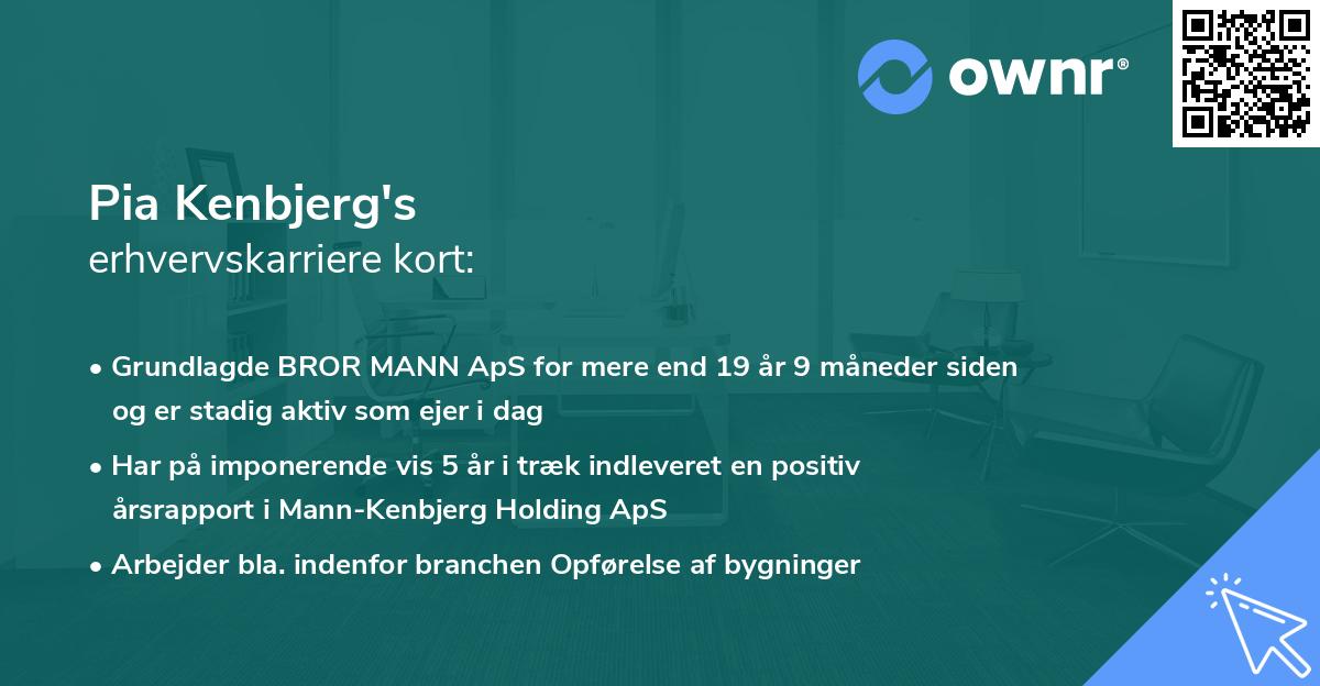 Pia Kenbjerg's erhvervskarriere kort