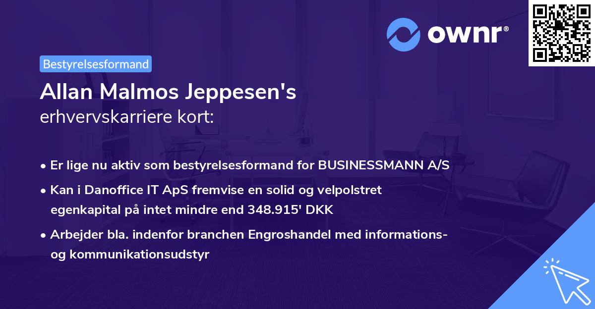 Allan Malmos Jeppesen's erhvervskarriere kort