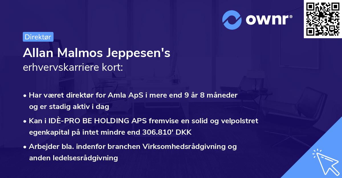Allan Malmos Jeppesen's erhvervskarriere kort