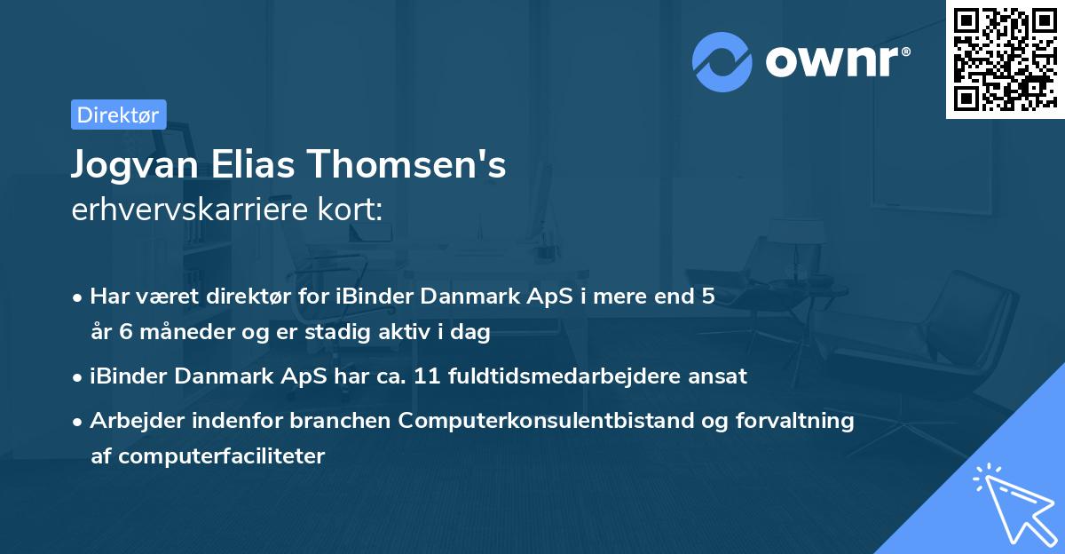 Jogvan Elias Thomsen's erhvervskarriere kort