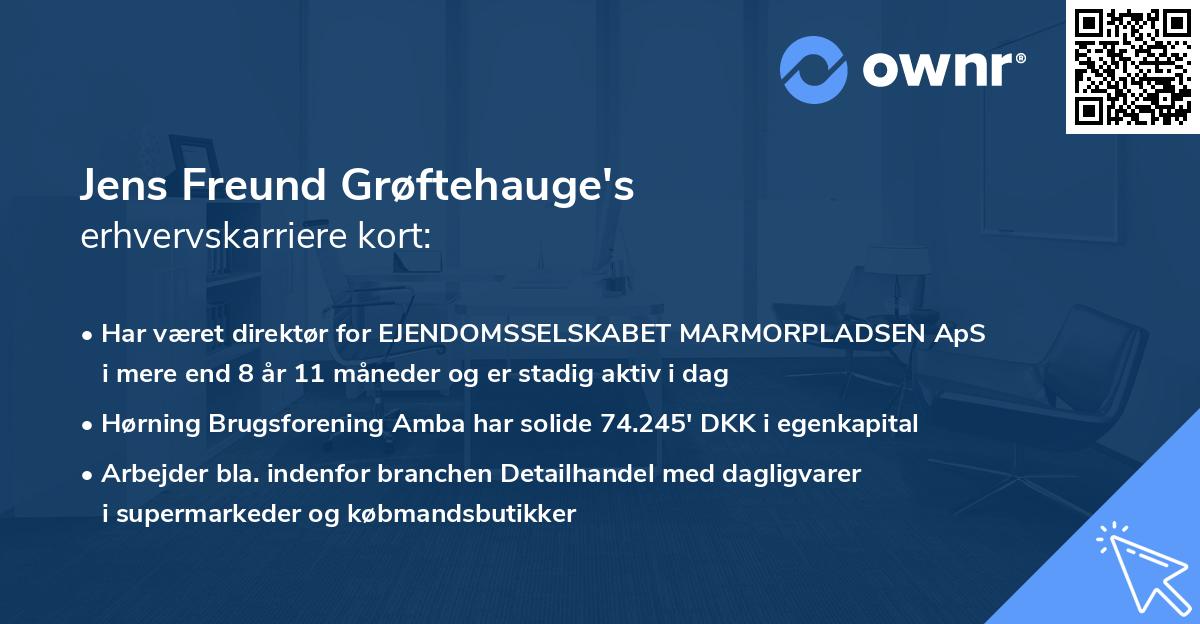 Jens Freund Grøftehauge's erhvervskarriere kort