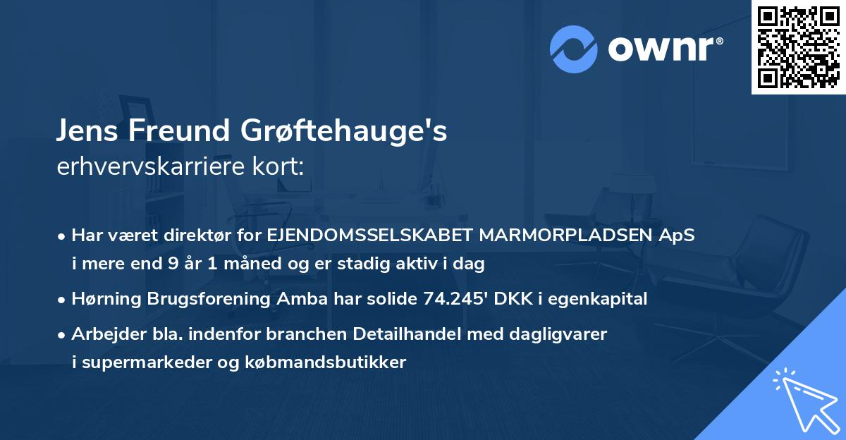 Jens Freund Grøftehauge's erhvervskarriere kort