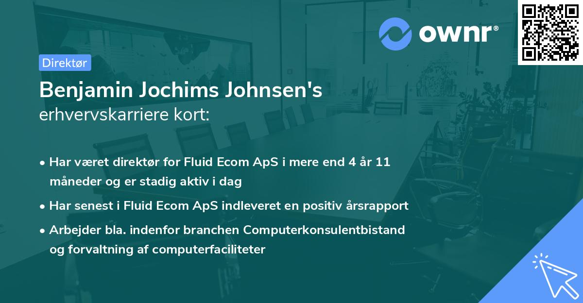 Benjamin Jochims Johnsen's erhvervskarriere kort