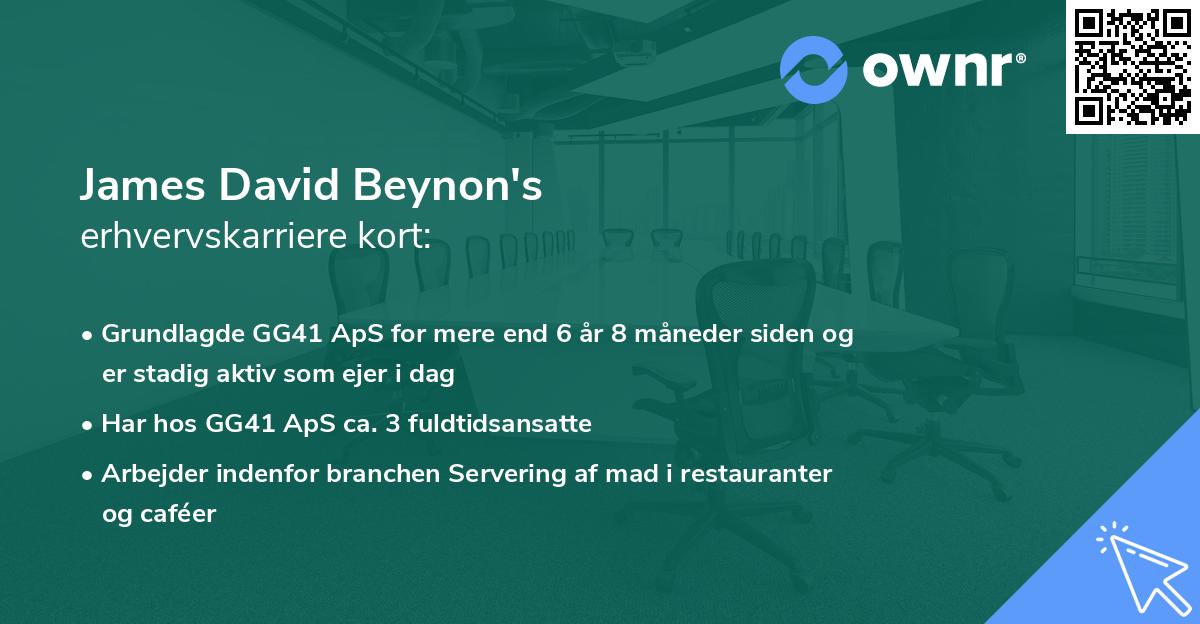 James David Beynon's erhvervskarriere kort