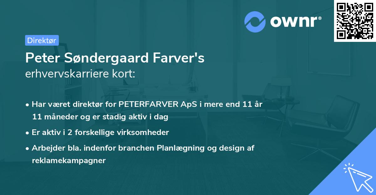 Peter Søndergaard Farver's erhvervskarriere kort