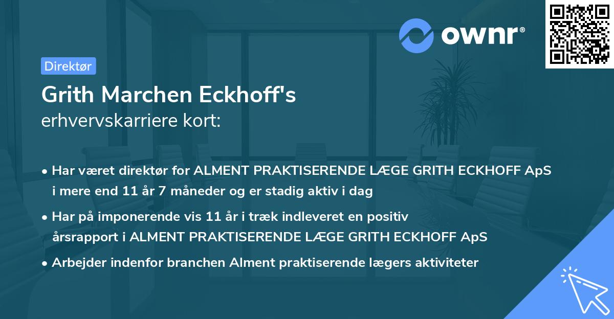 Grith Marchen Eckhoff's erhvervskarriere kort