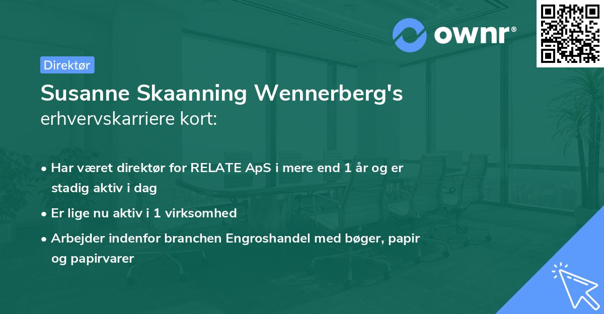 Susanne Skaanning Wennerberg's erhvervskarriere kort
