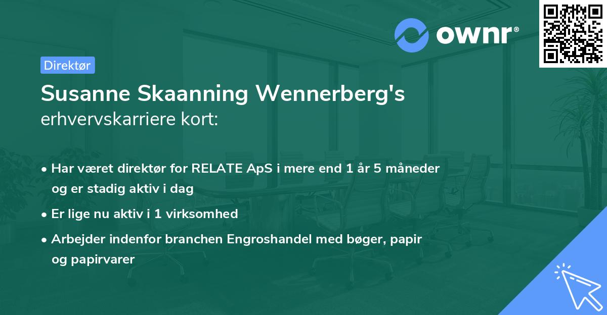 Susanne Skaanning Wennerberg's erhvervskarriere kort