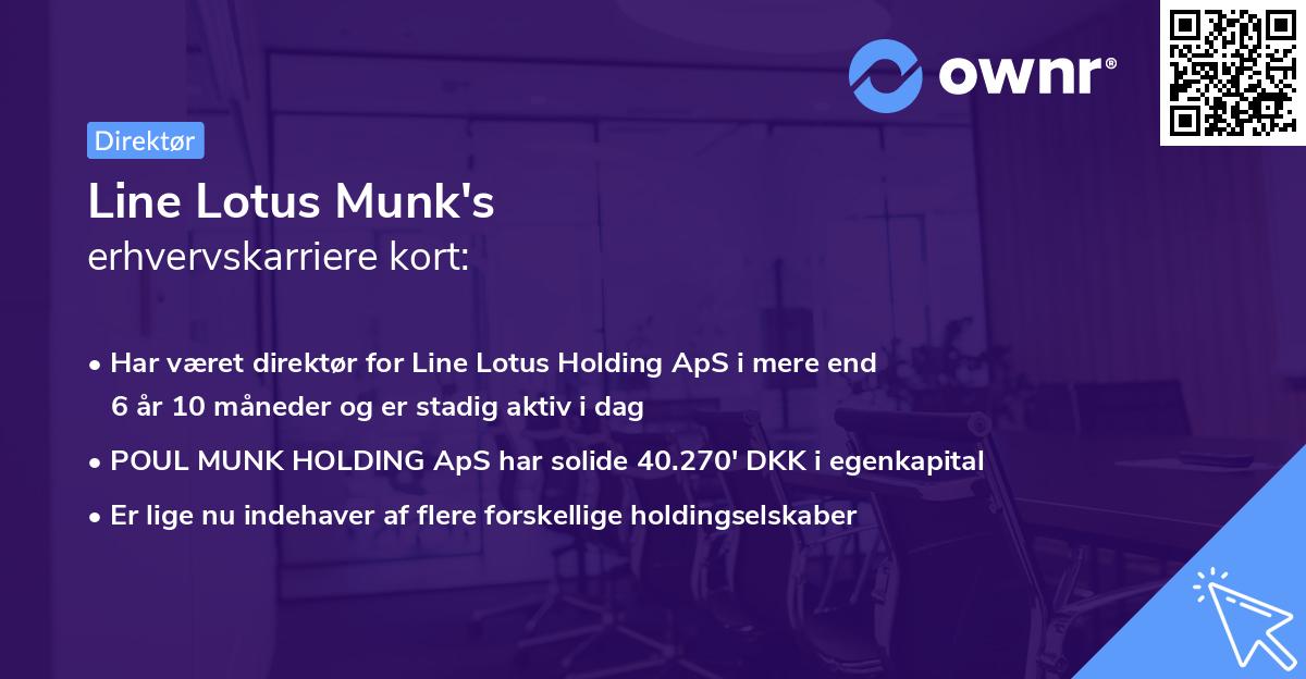 Line Lotus Munk's erhvervskarriere kort