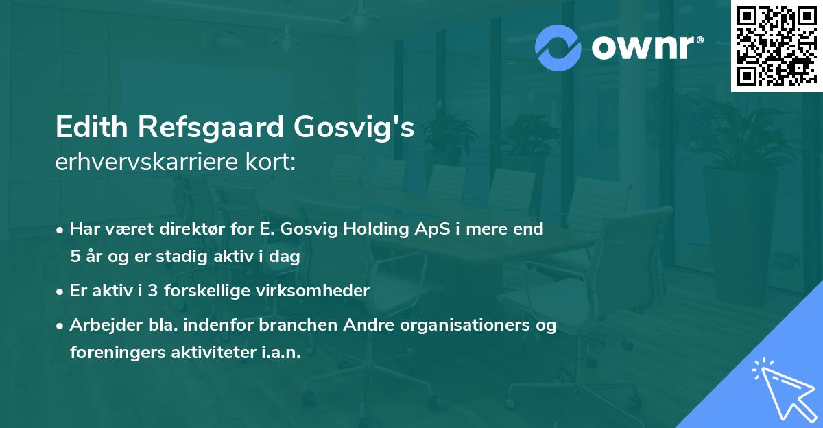 Edith Refsgaard Gosvig's erhvervskarriere kort