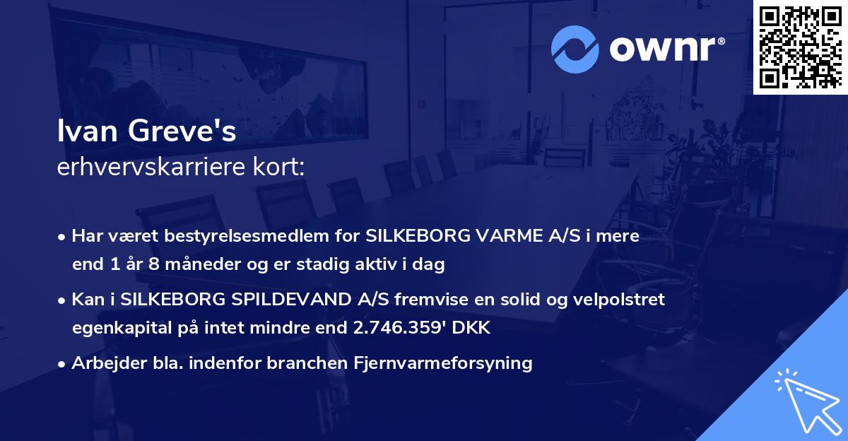 Ivan Greve's erhvervskarriere kort