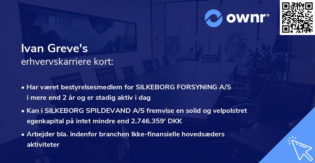 Ivan Greve's erhvervskarriere kort