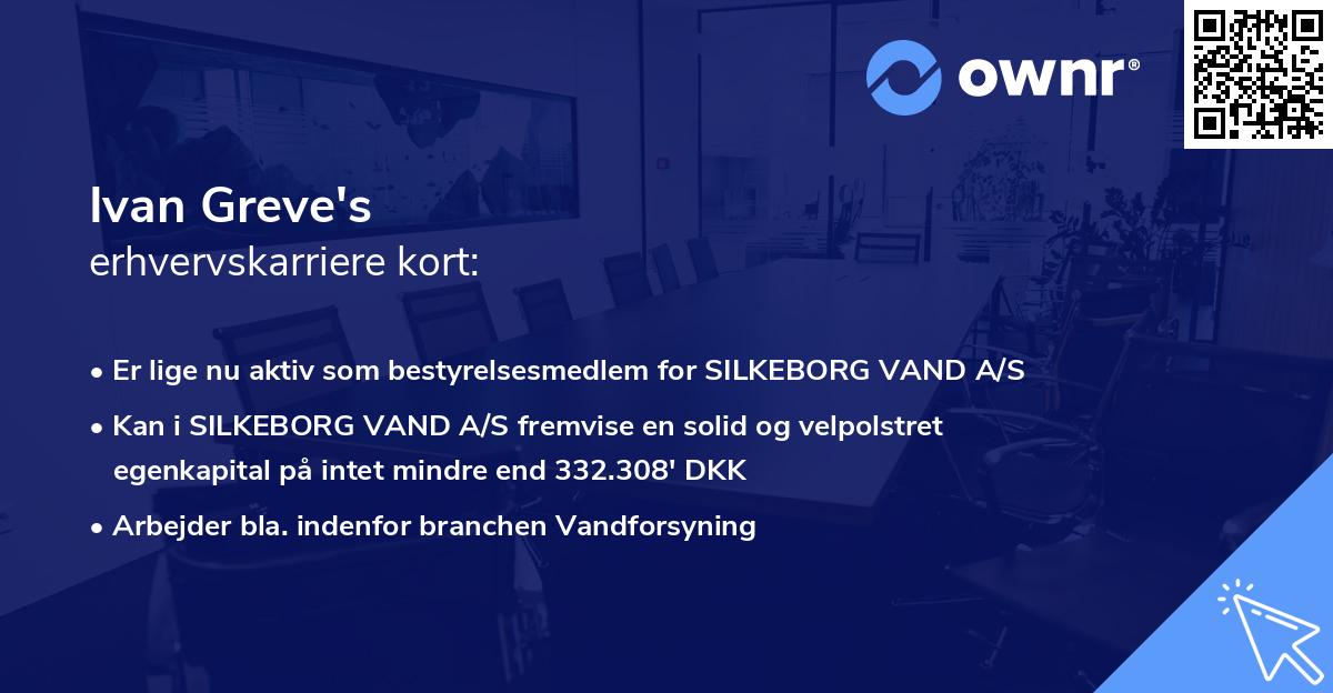 Ivan Greve's erhvervskarriere kort