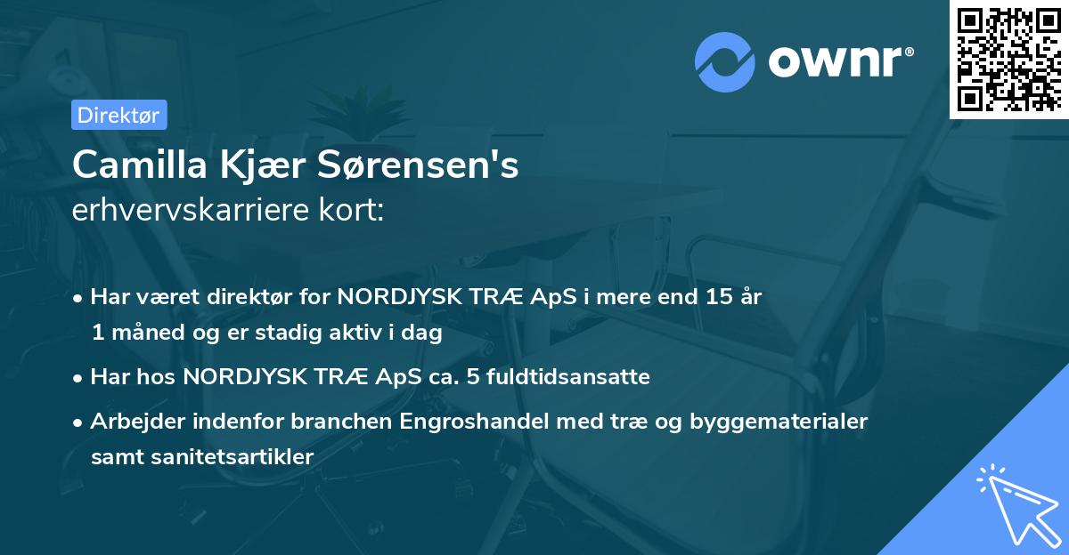 Camilla Kjær Sørensen's erhvervskarriere kort