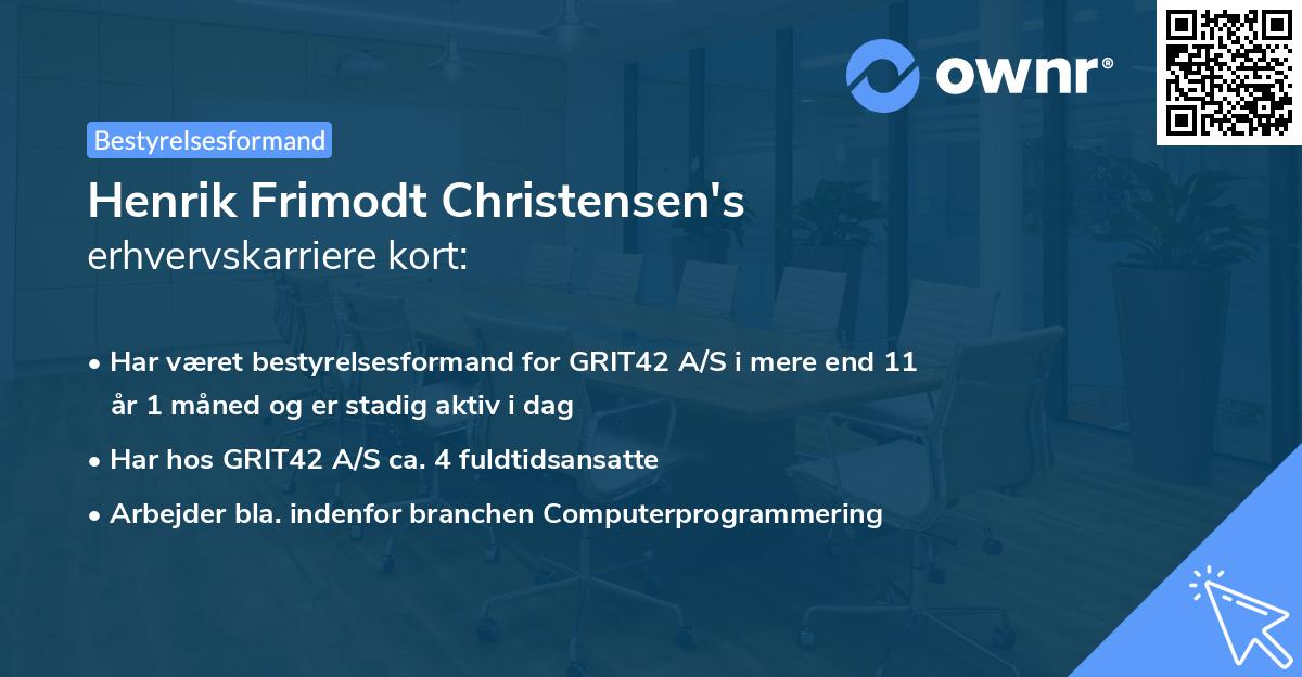 Henrik Frimodt Christensen's erhvervskarriere kort