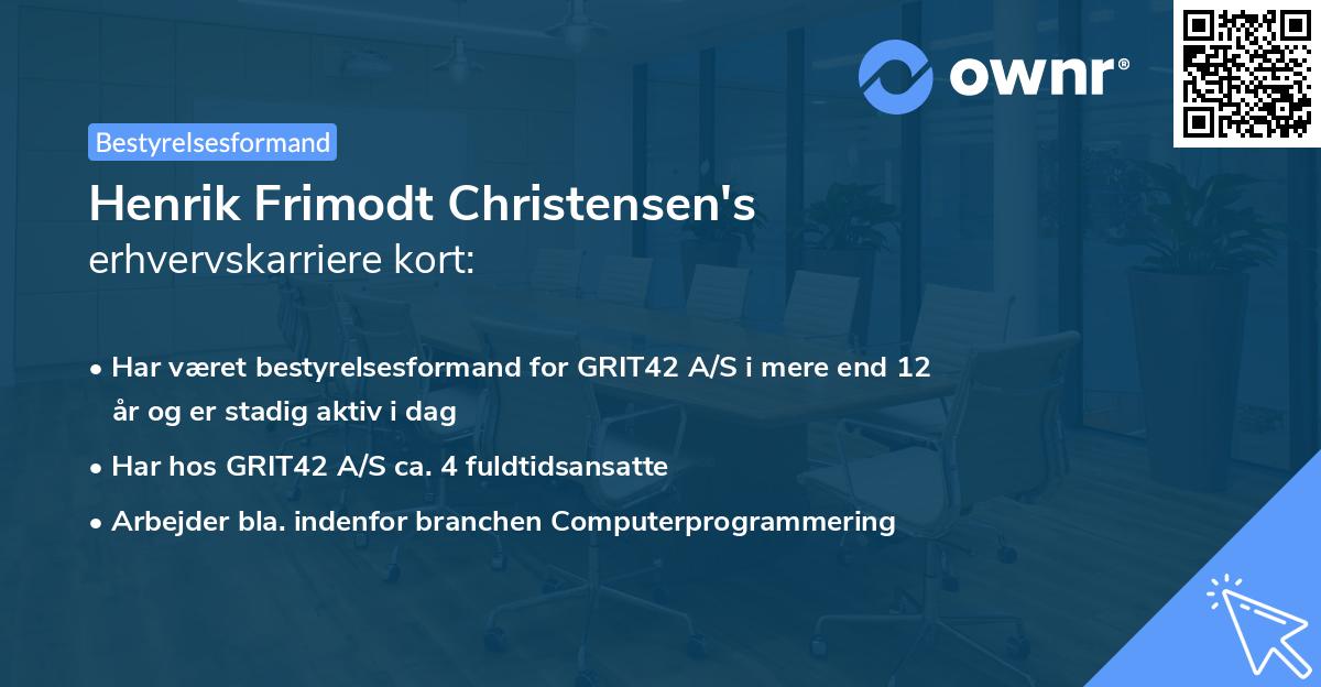 Henrik Frimodt Christensen's erhvervskarriere kort