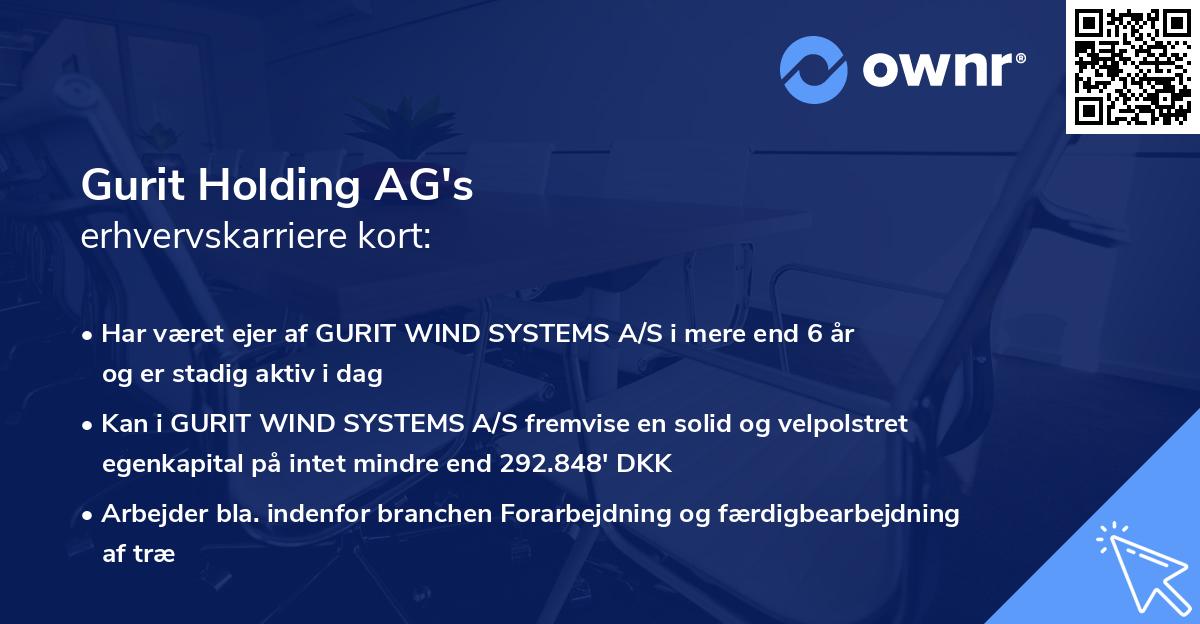 Gurit Holding AG's erhvervskarriere kort