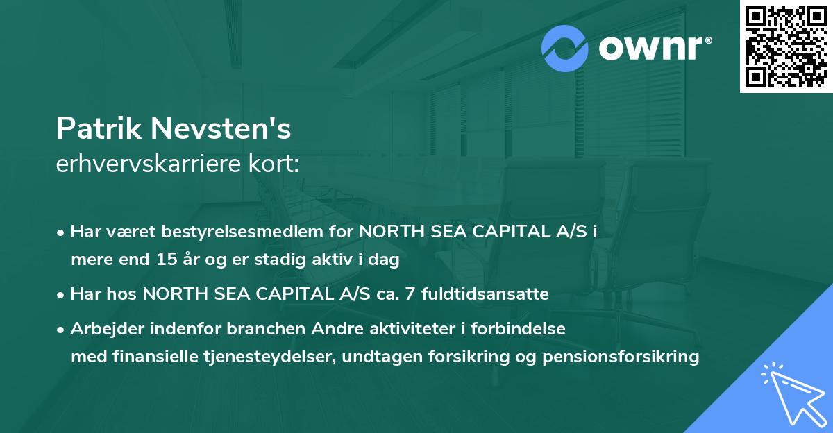 Patrik Nevsten's erhvervskarriere kort