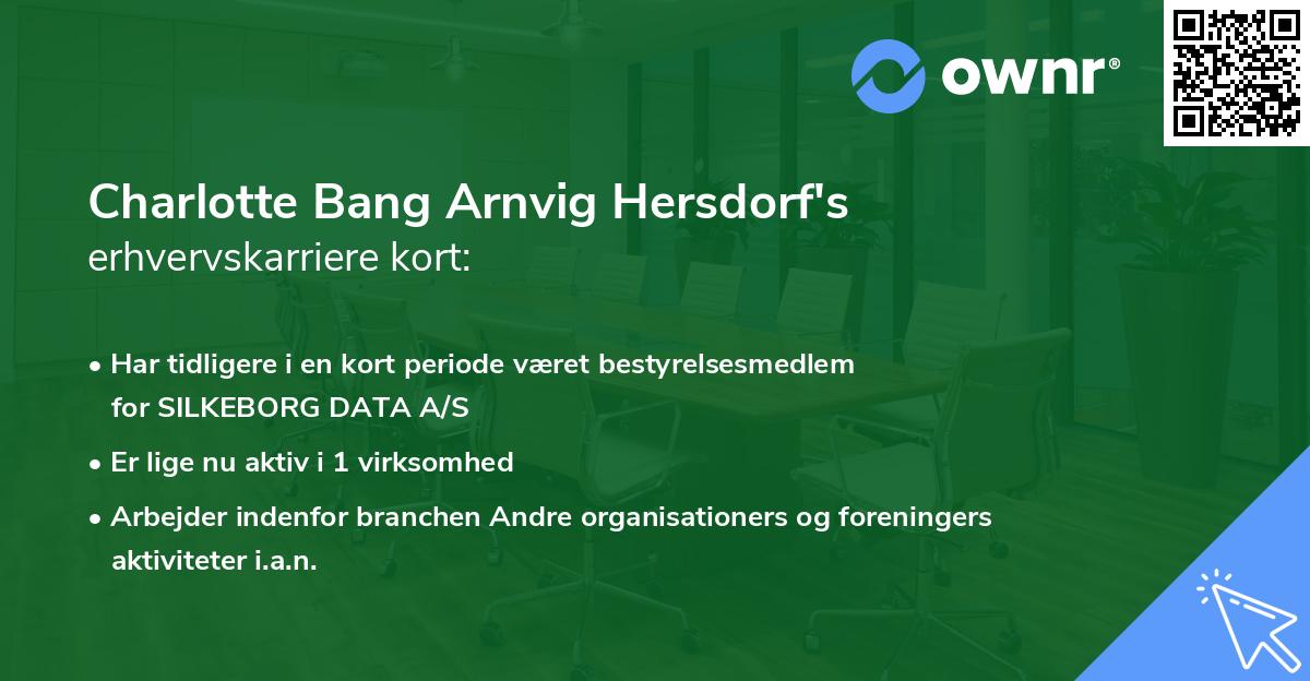 Charlotte Bang Arnvig Hersdorf's erhvervskarriere kort