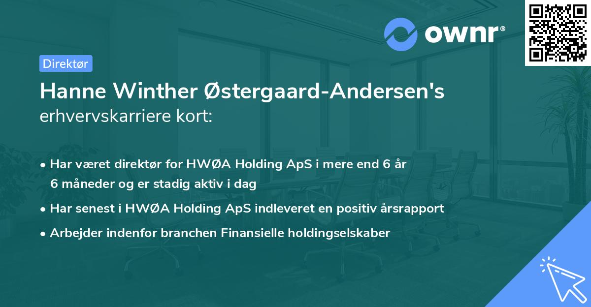 Hanne Winther Østergaard-Andersen's erhvervskarriere kort