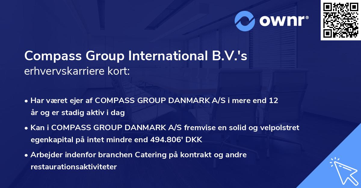 Compass Group International B.V.'s erhvervskarriere kort