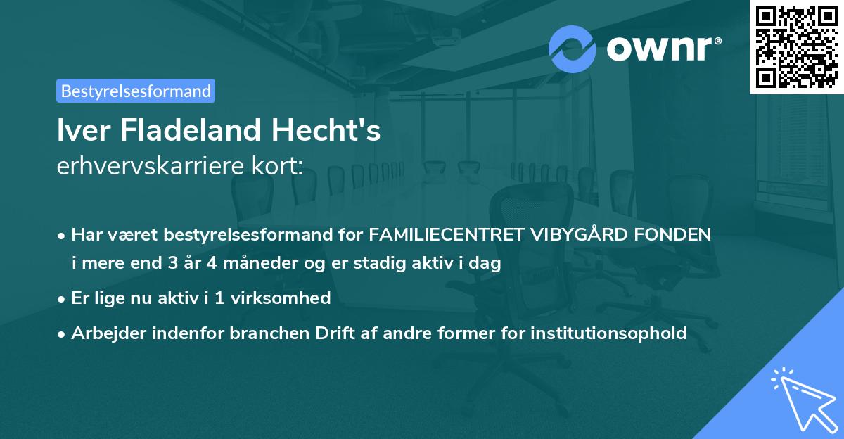 Iver Fladeland Hecht's erhvervskarriere kort