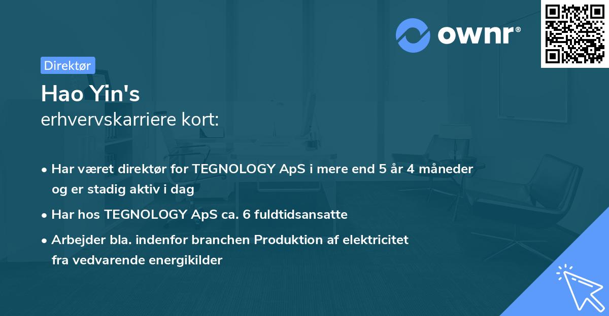 Hao Yin's erhvervskarriere kort