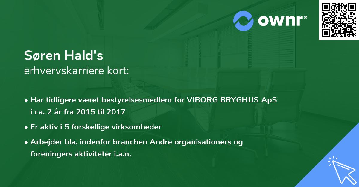 Søren Hald's erhvervskarriere kort