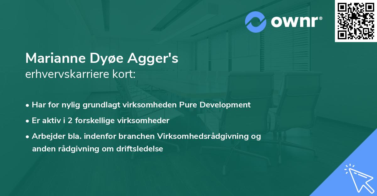 Marianne Dyøe Agger's erhvervskarriere kort