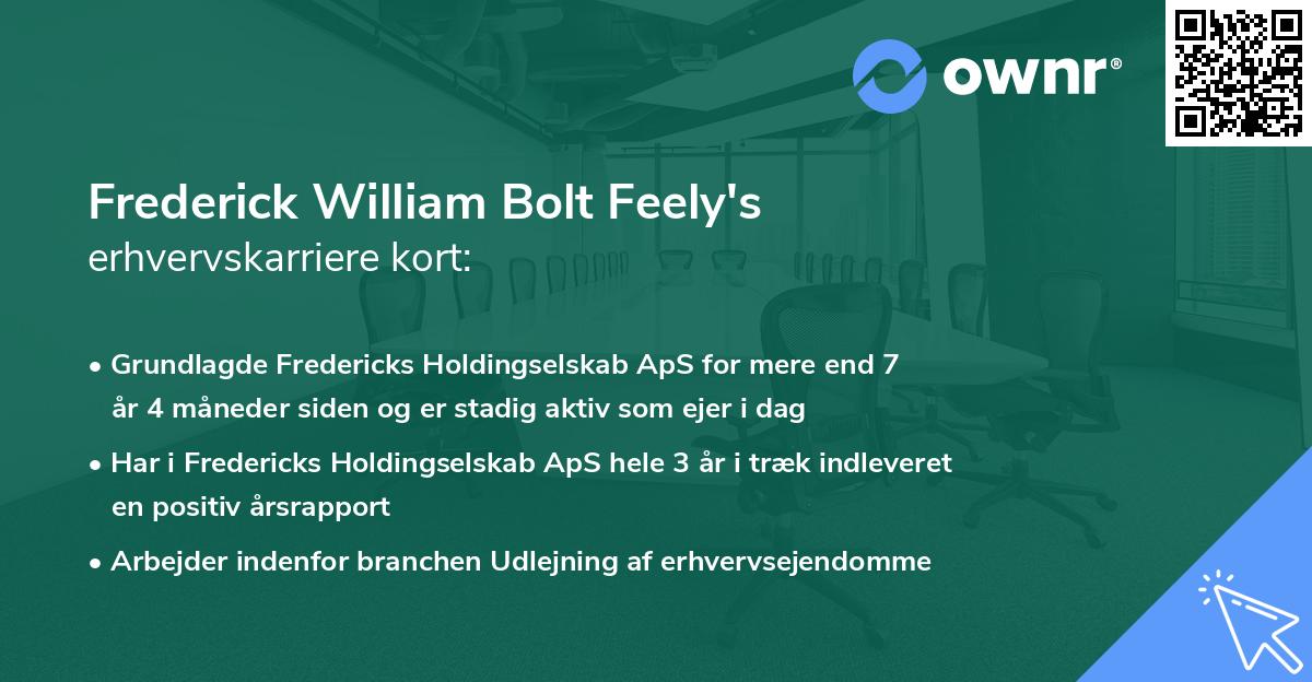 Frederick William Bolt Feely's erhvervskarriere kort