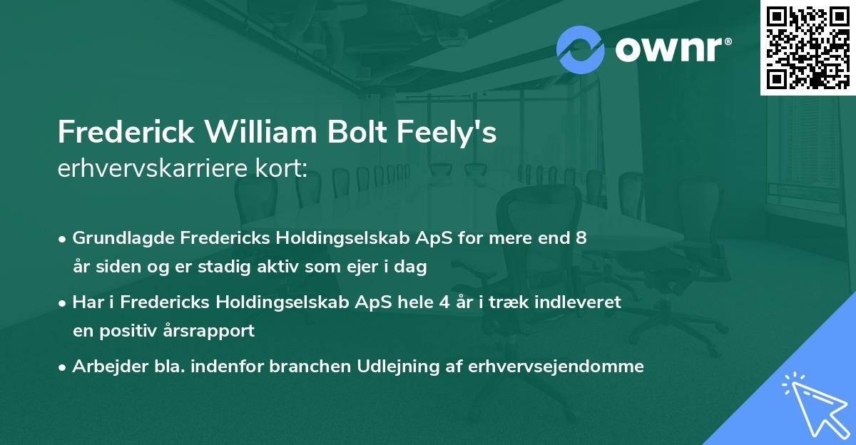 Frederick William Bolt Feely's erhvervskarriere kort