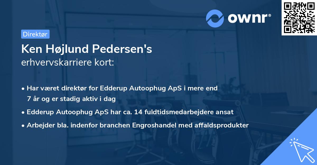 Ken Højlund Pedersen's erhvervskarriere kort