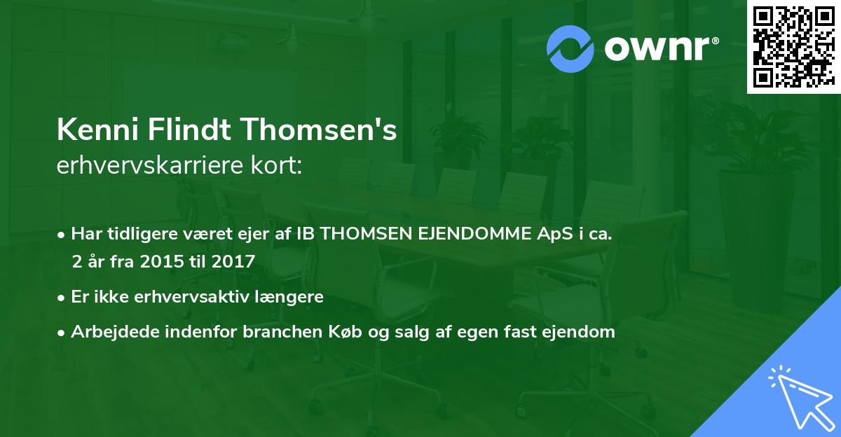 Kenni Flindt Thomsen's erhvervskarriere kort