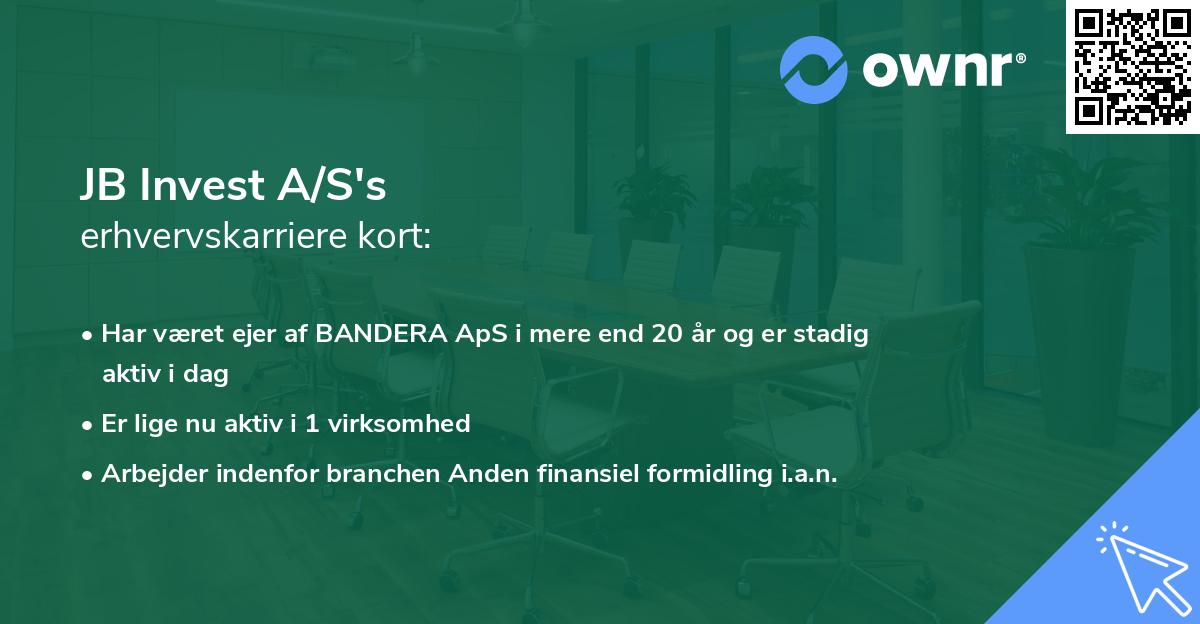 JB Invest A/S's erhvervskarriere kort