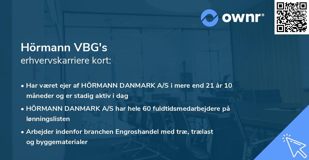 Hörmann VBG's erhvervskarriere kort