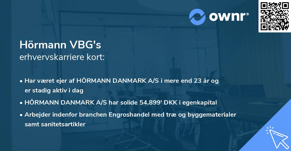 Hörmann VBG's erhvervskarriere kort