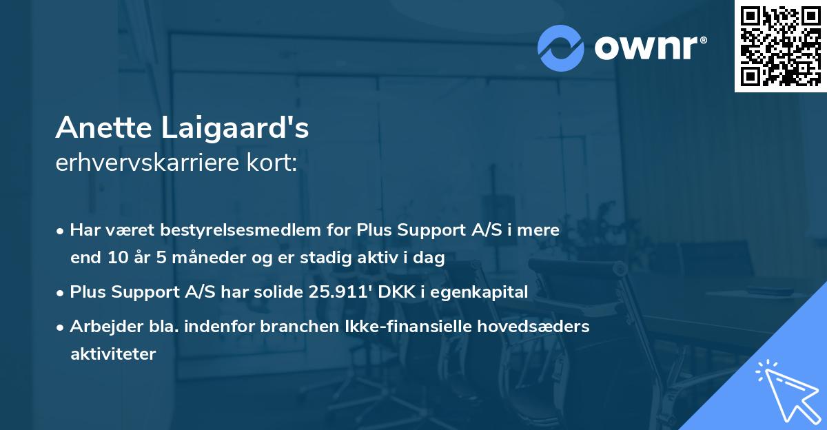 Anette Laigaard's erhvervskarriere kort